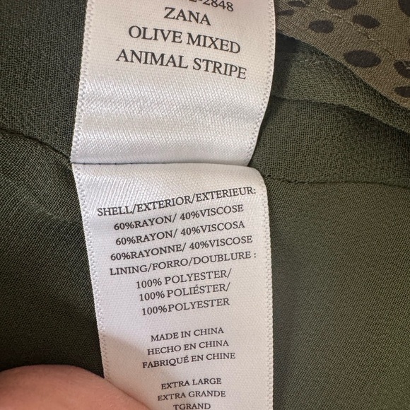Rails Zana Dress in Olive Mixed Animal Stripe size XL X-Large - Picture 10 of 10